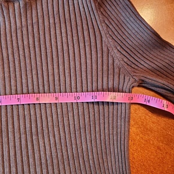 Venus Ribbed Crew Neck Bodycon Knit Sweater Peplum Waist, Small, Olive Green - Picture 3 of 7